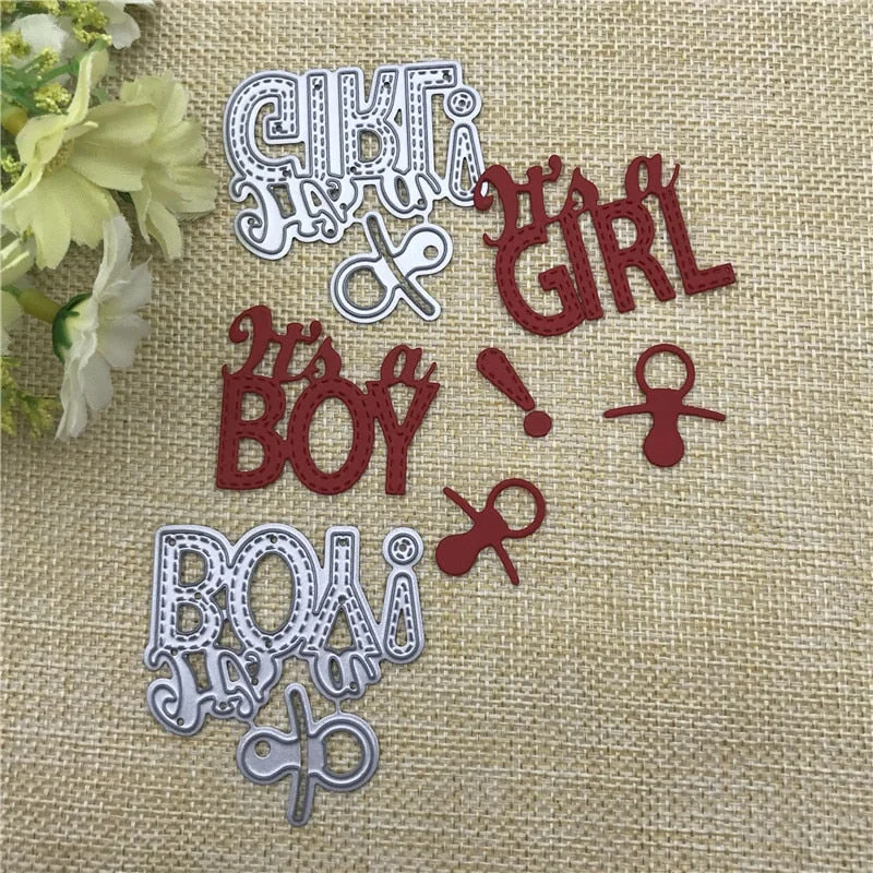 Baby Boy and Baby GIRL Metal cutting dies frame craft cutting die embossing stencil for handmade Paper card making scrapbooking