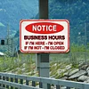 Notice Business Hours Open And Closed - Vintage Metal Signs(12*16Inch) - Warning