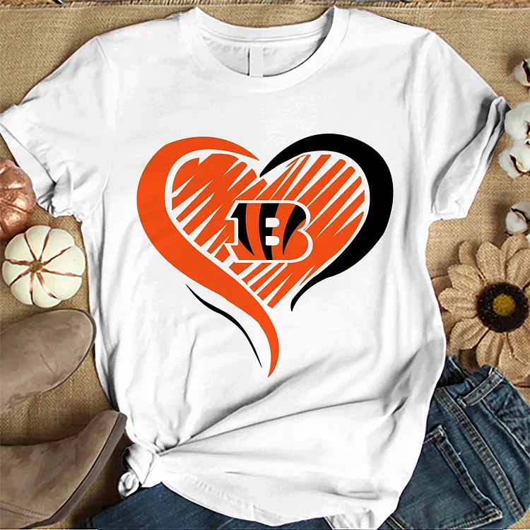 Cincinnati Bengals  Women's White Relaxed T-Shirt