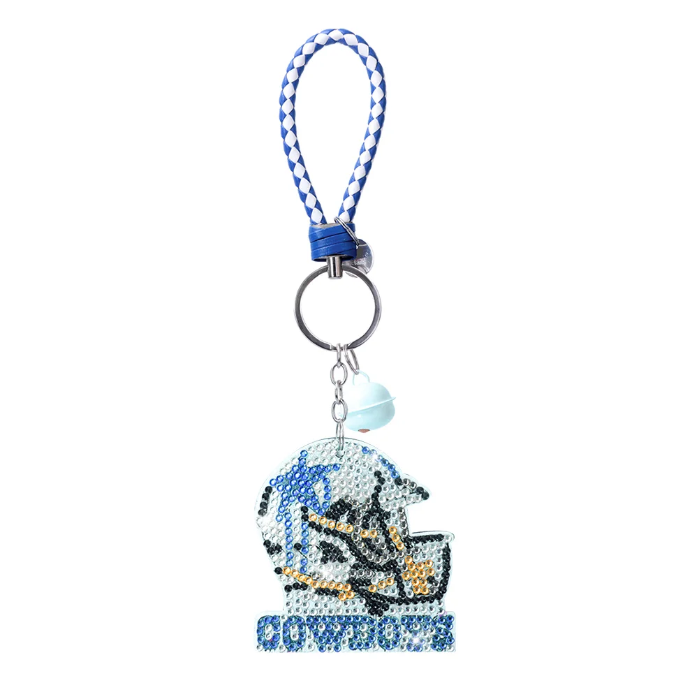 Dallas Cowboys DIY Diamond Art Keychains Craft Rugby Team Badge Hanging Ornament(Double Sided)
