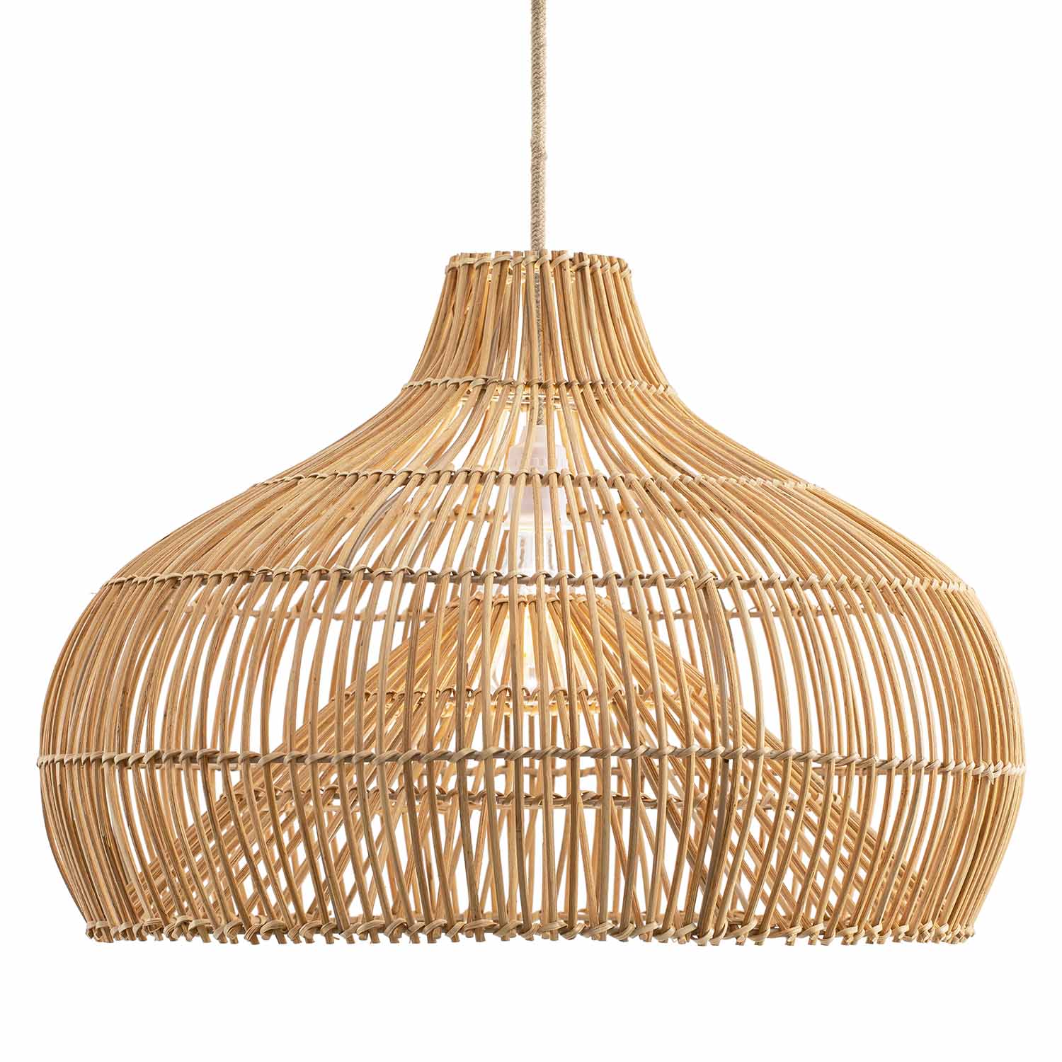 Oceania Cone Rattan Pendant Light