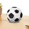 Sports Football Ball Building Kits Creativity Soccer and Cup Building Block Set Mini Collectible Peripheral Bricks Birthday Gift For Teens & Adults (Black and white soccer)