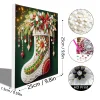 (Pre-Framed)Xmas Sock-Special Shape Diamond Painting Kit(25x25cm)