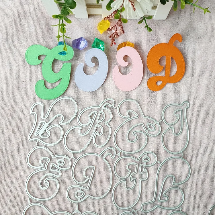 New Large Big Alphabet Set Die Cut Letter Metal Cutting Dies Stencil Scrapbooking Embossing New Christmas Craft Stamps And Dies