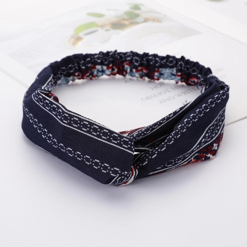 Women’s Lady Polka Dots Flower Cloth Hair Band