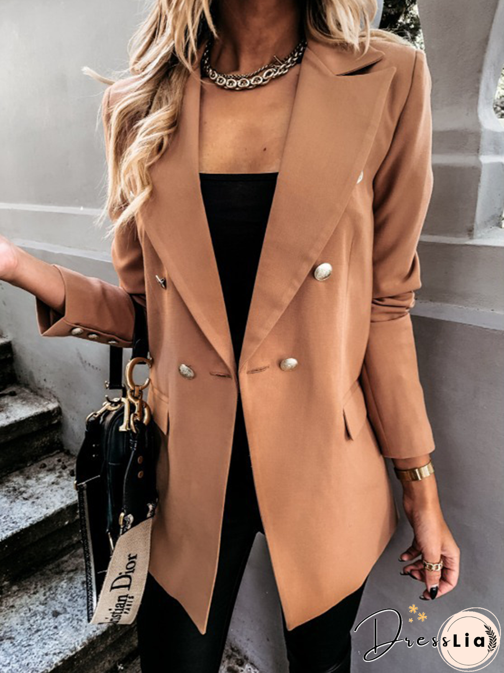 Shawl Collar Long Sleeve Blazer