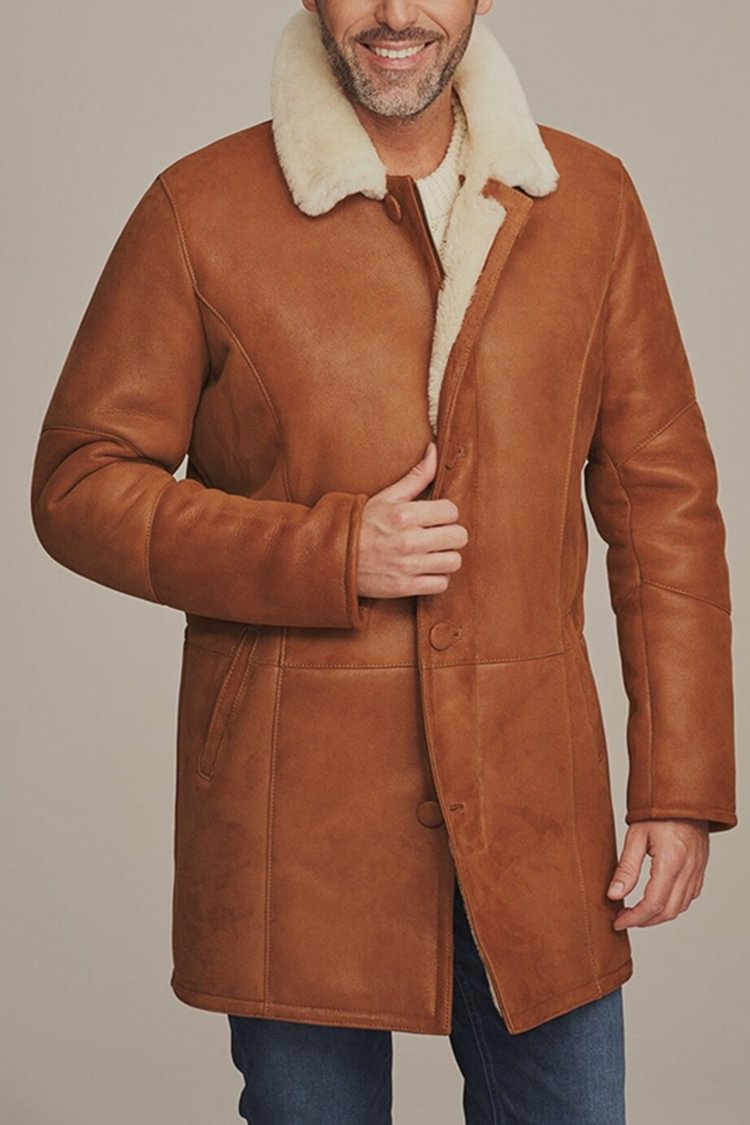 Tiboyz Stylish Khaki Classic Refinement Plush Fur Coat