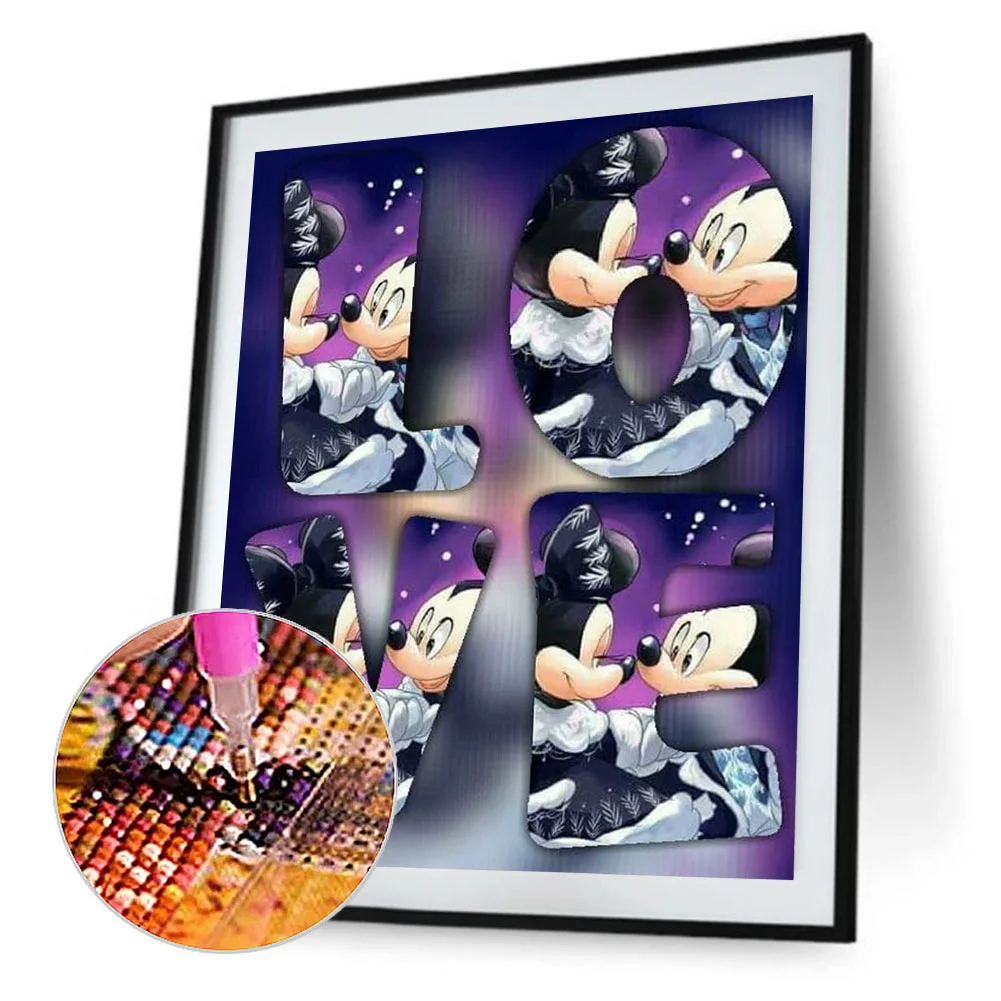 Full Round Diamond Painting 40*50cm - Mickey Mouse Love