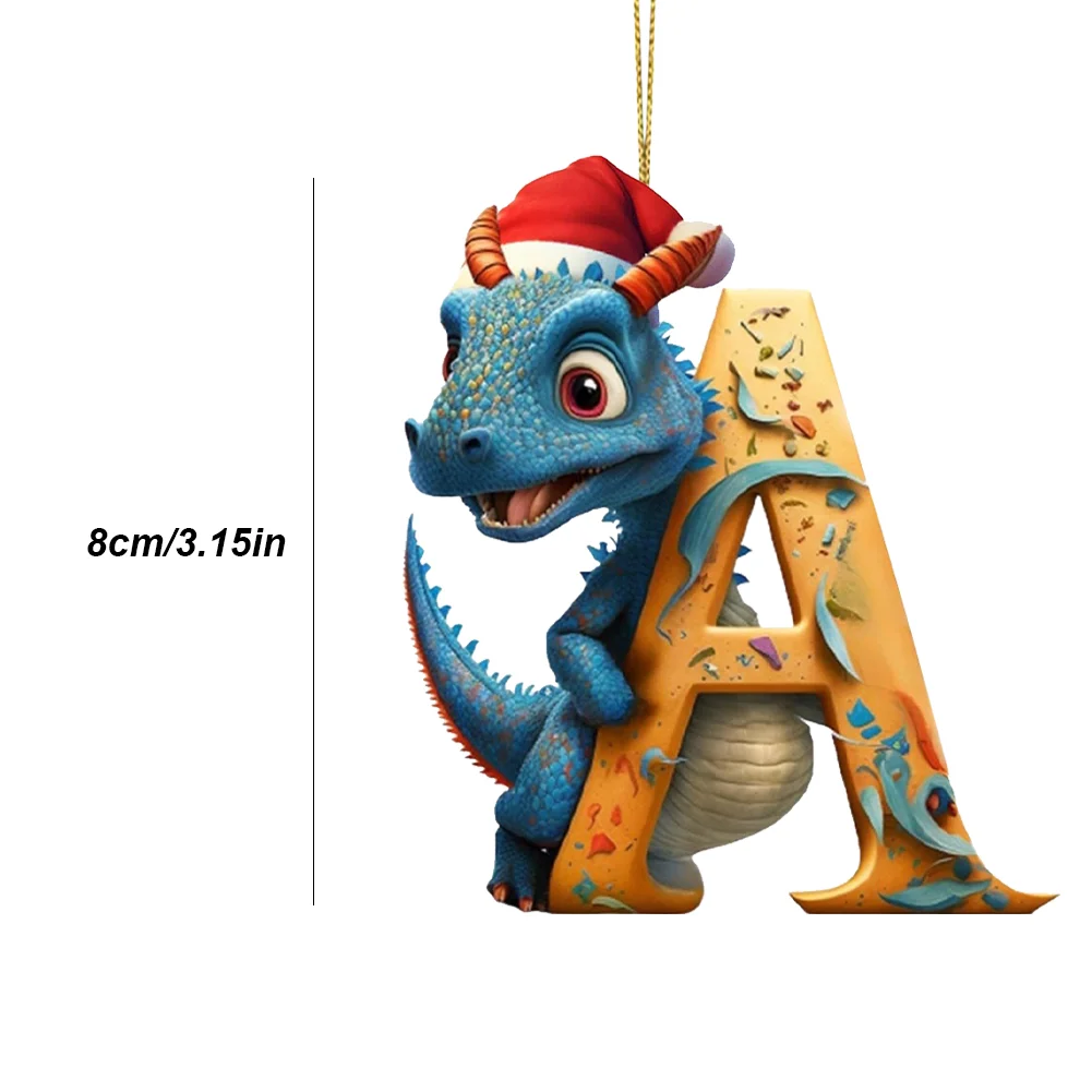 Christmas Cute Dragon Pendants Acrylic Letter Shaped Exquisite for Xmas Tree Car