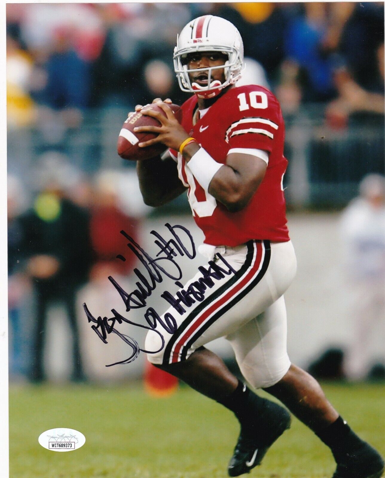 TROY SMITH OHIO STATE BUCKEYES HEISMAN 06 JSA AUTHENTICATED SIGNED 8x10 Photo Poster painting