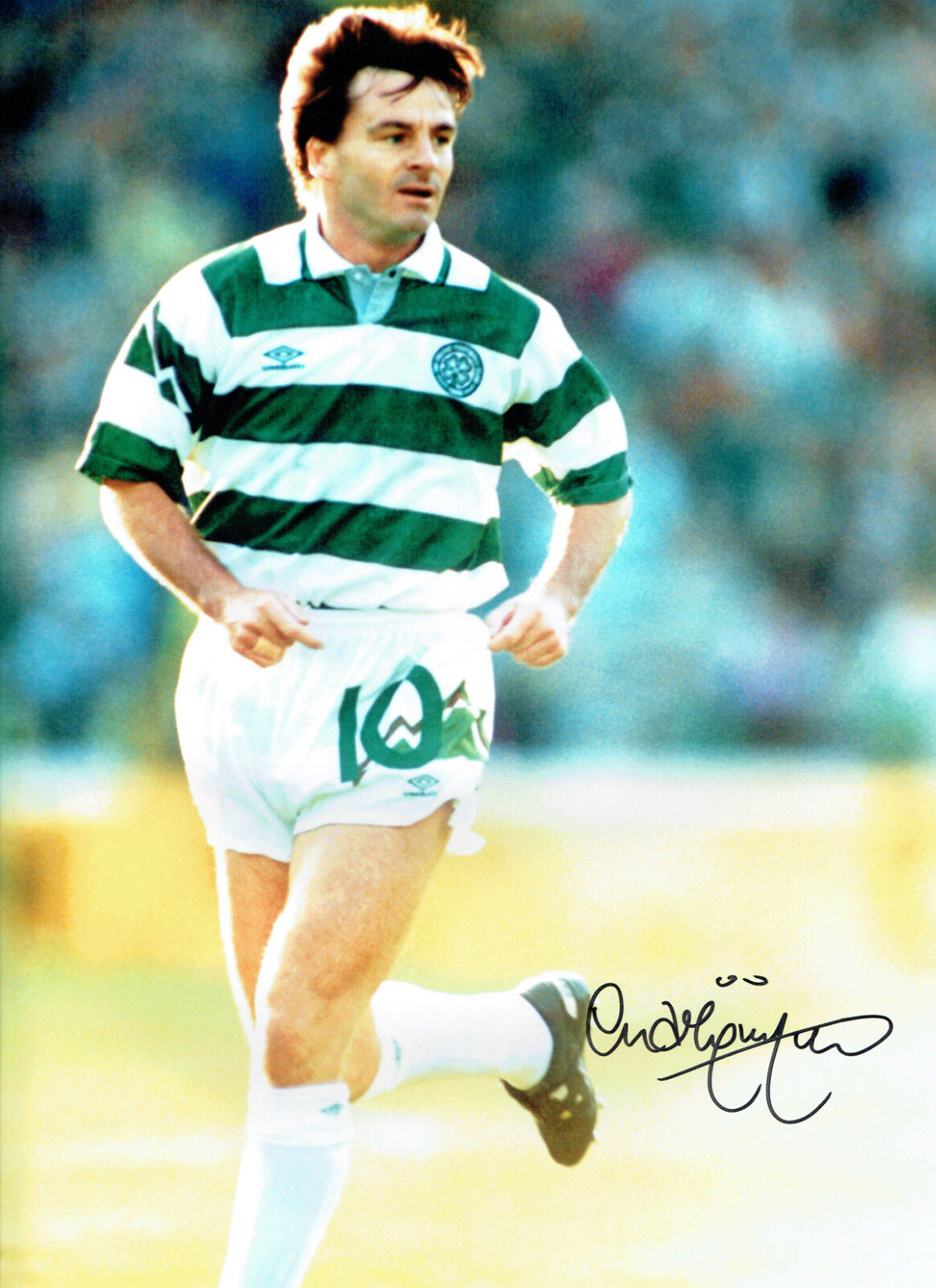 Charlie NICHOLAS Signed Autograph 16x12 CELTIC Portrait Photo Poster painting AFTAL COA