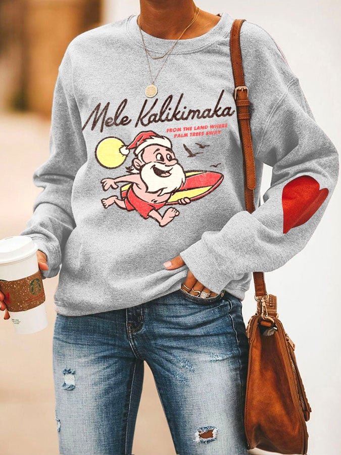 🔥Buy 2 Get 5% Off🔥Women's Mele Kalikimaka Bing Crosby Hawaii Print Sweatshirt