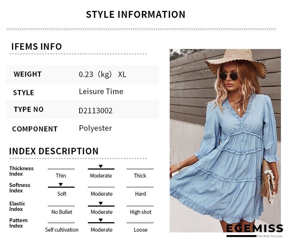 V-neck Sexy Dress Casual Holiday Style | EGEMISS