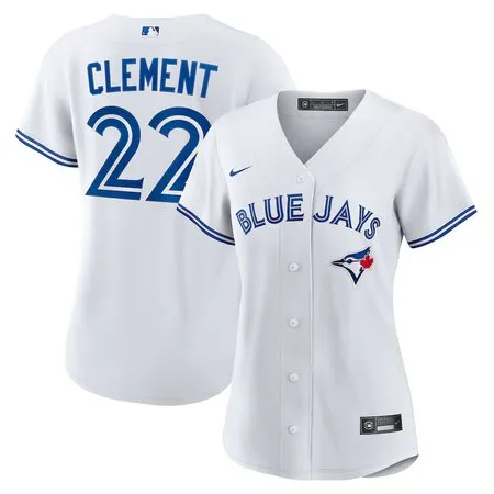 Women's Toronto Blue Jays #22 Ernie Clement  White Home Replica Jersey