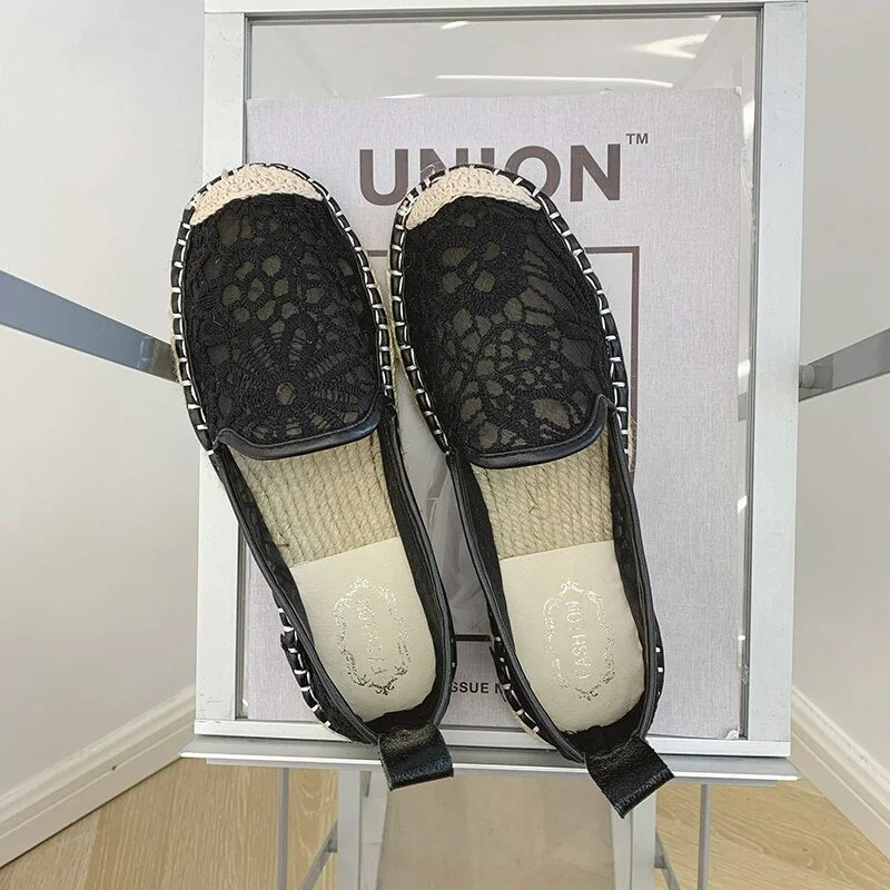 2021 New Espadrilles Women's Fashion Flat Shoes 2021 Sapatos Flax Ballet Chaussure for Espadrille Comfortable Slippers