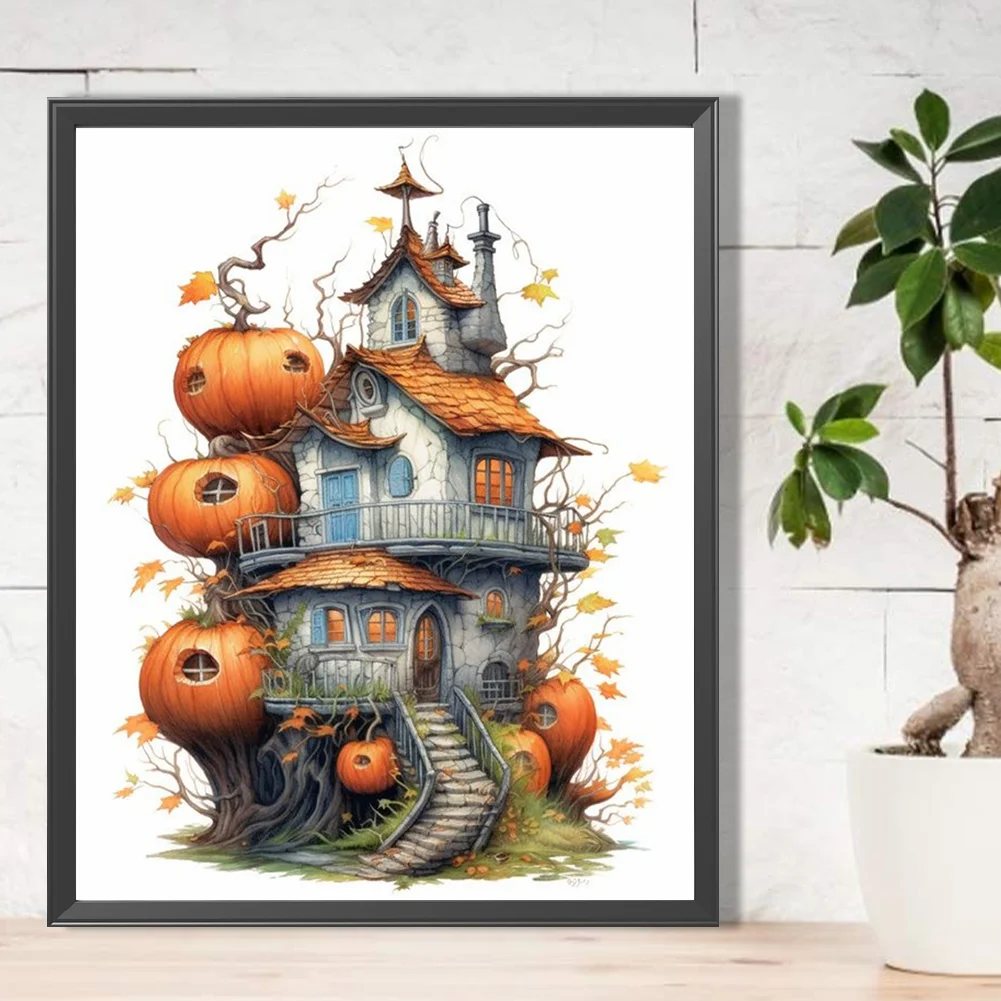 Diamond Painting - Full Round Drill - Pumpkin House(Canvas|40*50cm)