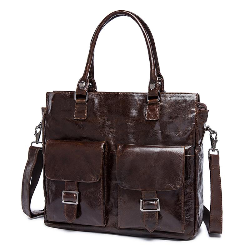 Retro Style Multi-Pocket Detachable Sling Strap 15.6 Inch Laptop Business Bag