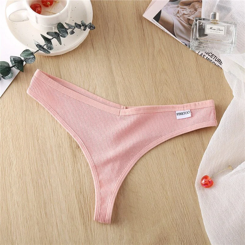 FINETOO M-2XL Women Cotton Panties Fashion Letter V Waist Underpants Low-Rise Female Underwear Girls Comfortable Briefs Lingerie