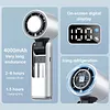 Foldable Handheld Cooling Fan 100 Wind Speeds Handheld Portable Turbo Fan 4000mAh Battery W/ Digital Display for Beach Vacation Cooking Office Travel Camping