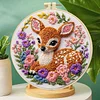 Animal DIY Stamped Embroidery Starter Kit for Beginners Adults Craft Lovers Gift Cross Stitch Kit with Embroidery Hoop 29x29cm