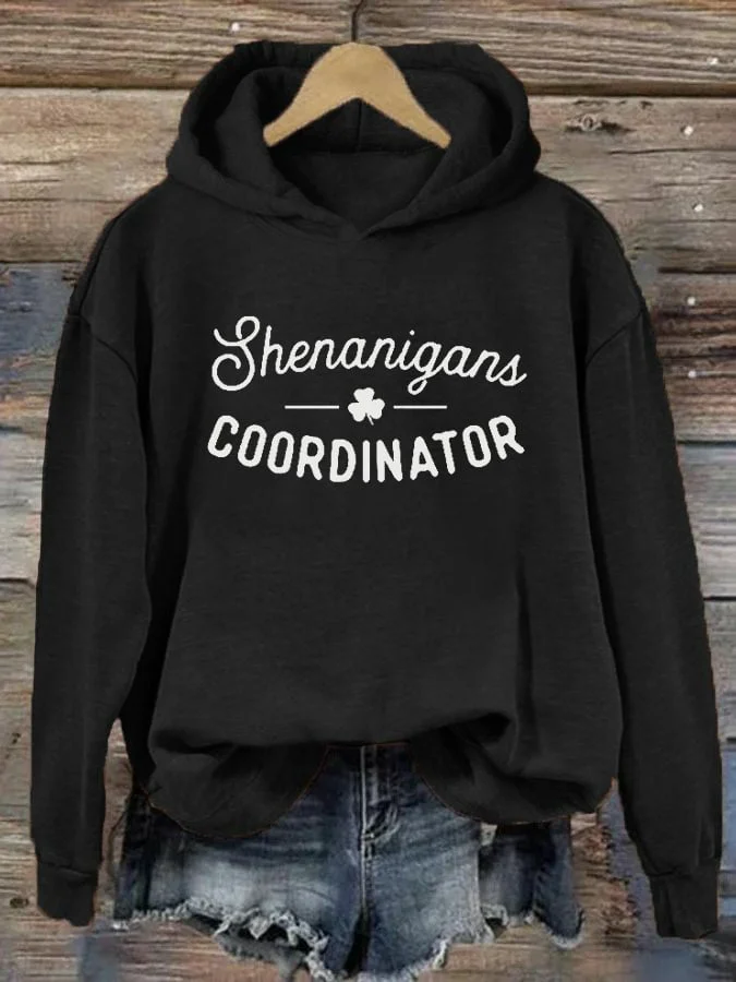 Women's Shenanigans Coordinator St. Patrick's Day Print Hoodie  socialshop