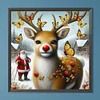 5D DIY Full Round Drill Diamond Painting Xmas Elk Kit Home Decor Art 30x30cm
