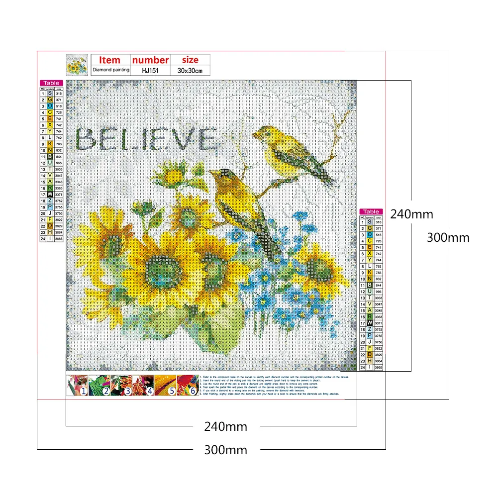 Full Round Diamond Painting 30*30cm - Flowers And Birds
