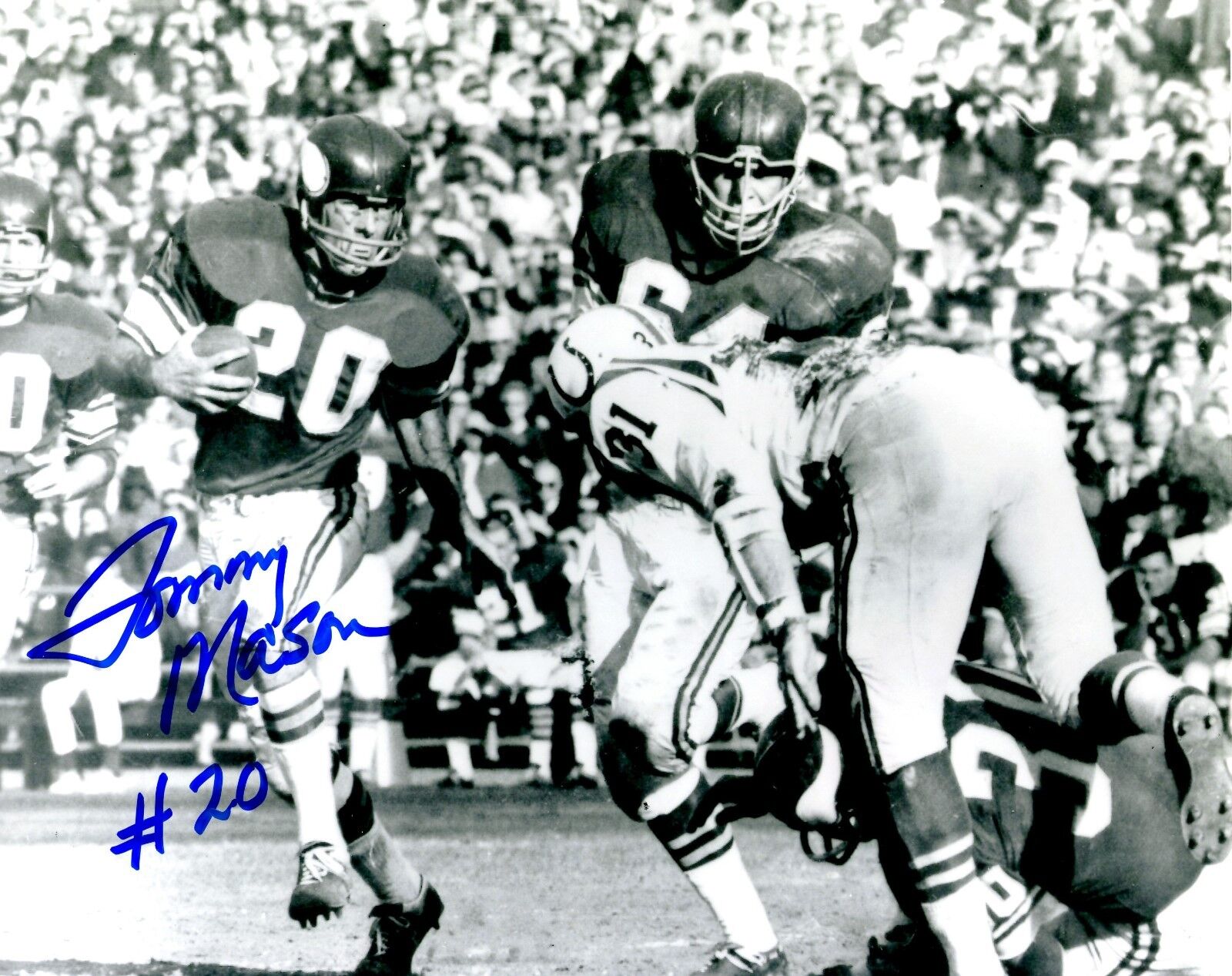 Autographed TOMMY MASON 8X10 Minnesota Vikings Photo Poster painting -w/ COA