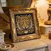 Ornate Golden Tiger Face Special Shaped 5D DIY Partial Drill Diamond Painting Kits for Adults Beginners Home Decor Diamonds Dots Gem Art Kits 11.81 X11.81inch