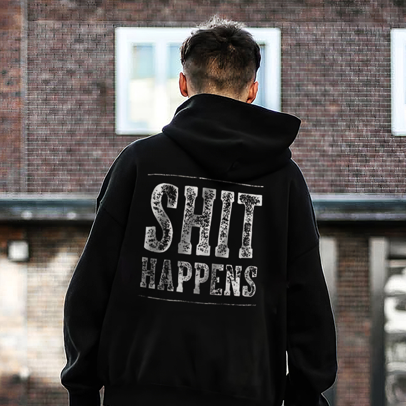 HAPPENS printing casual hoodie