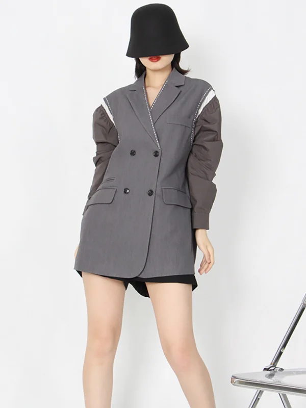 Women's fashion collision color long sleeve loose suit Flusfy