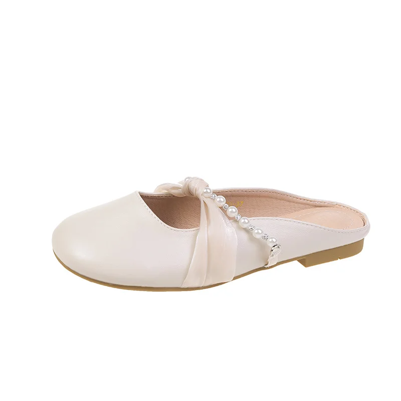Toloer Toloer Half Slippers Female Spring Outside Wear 2024 Fairy With Skirt French Half Support Single Shoes Pregnant Women Flat Muller Cool Drag-Outfit Ideas