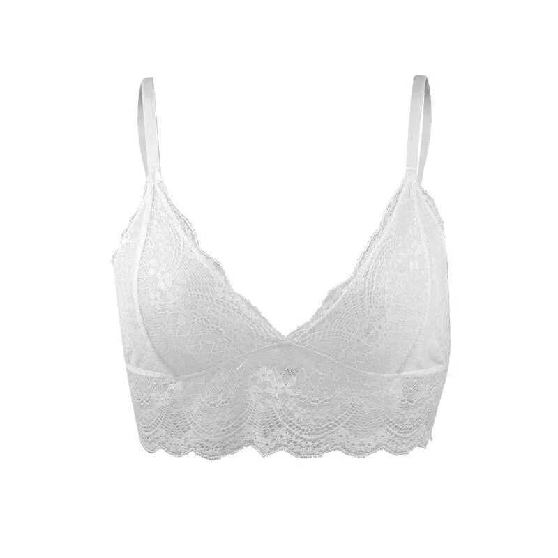 Pink Lace Bra Wireless Bralette Women Sensual Lingerie French Thin 3/4 Cup Adjustable Straps Bralet Sexy Girl Secret Underwear