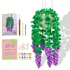 Wisteria Flower Beginners Crochet Kit, hanging basket Crochet Starter Kits with Step-by-Step Video Tutorials, Hanging Potted Plants Knitting Starter Pack for Beginners Decoration