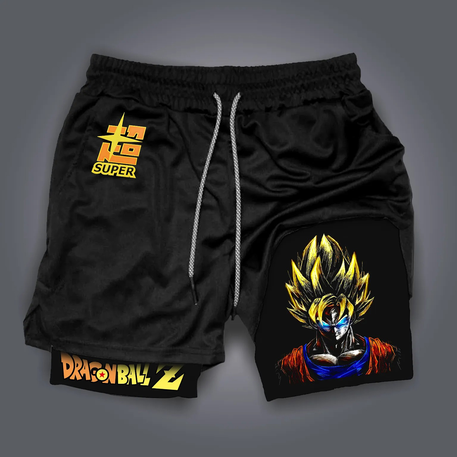 Casual Anime Print Double Layer Shorts / TECHWEAR CLUB / Techwear