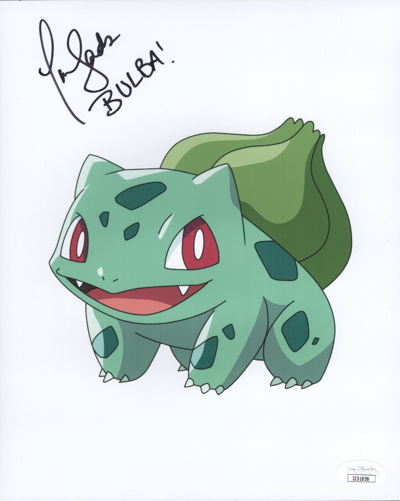 TARA SANDS Signed POKEMON Bulbasaur 8x10 Photo Poster painting In Person Autograph JSA COA Cert