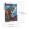 >SALE<5D DIY Full Round Drill Diamond Painting Stained Glass Yak Kit Home Decor(A3012)