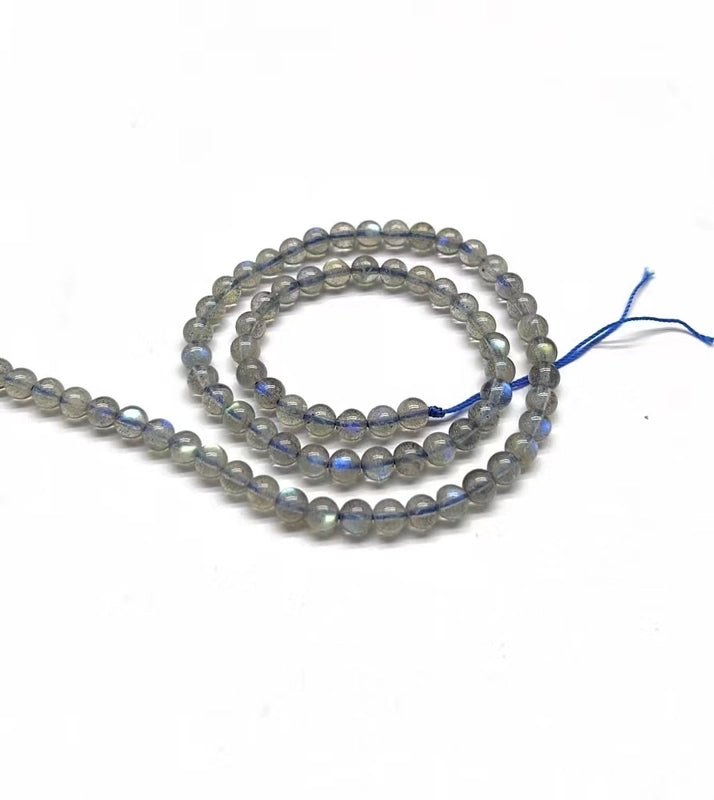 1 Piece Diameter 4mm Diameter 5mm Diameter 6 Mm 1-1.5mm Beaded Natural Stone Labradorite Round Beads