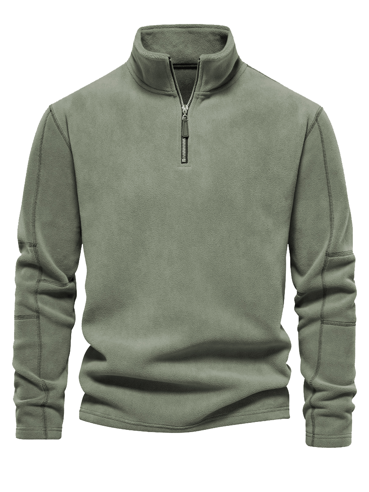 Men's Solid Color Polar Fleece Half-Zip Long Sleeve Sweatshirt PLUSCLOTHESMAN