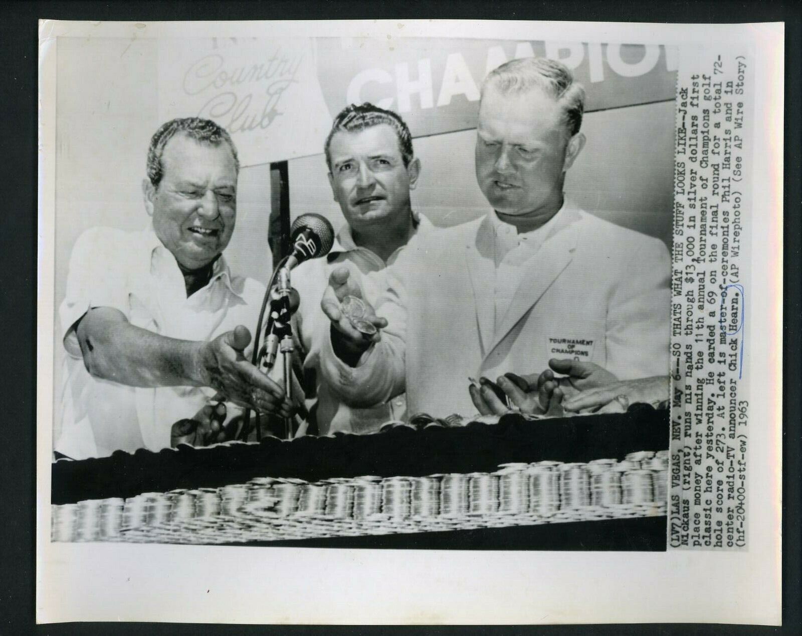 Jack Nicklaus 1963 Tournament of Champions Press Photo Poster painting Phil Harris & Chick Hearn