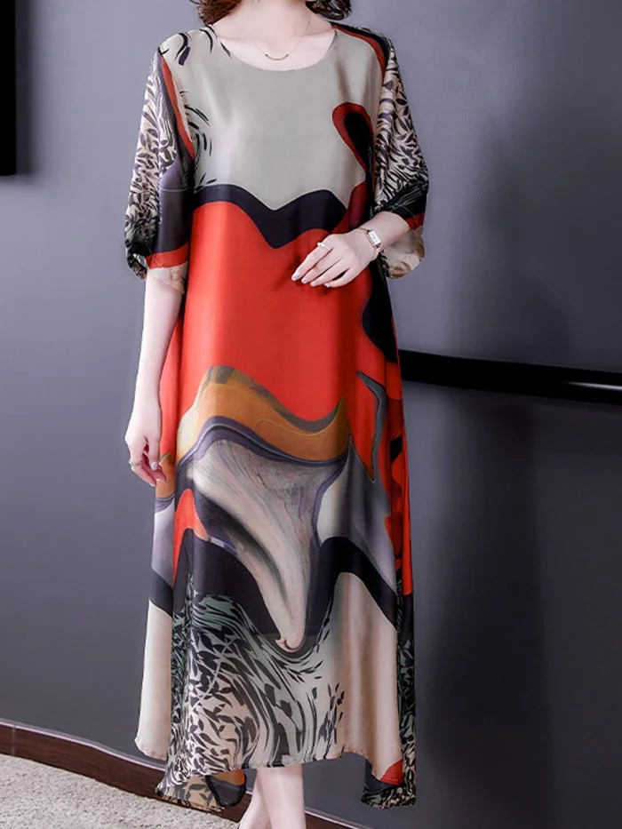Fashion Print Silk Dress