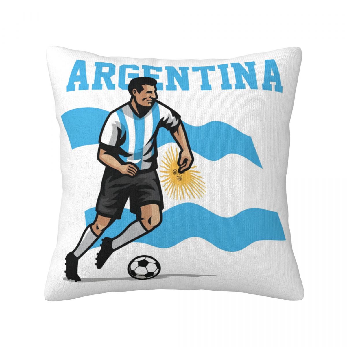 Argentina Soccer Player Decorative Square Throw Pillow Covers