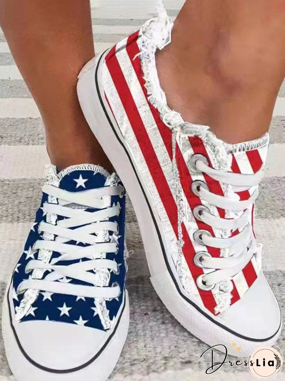 American Independence Day Flag Commemorative Canvas Shoes