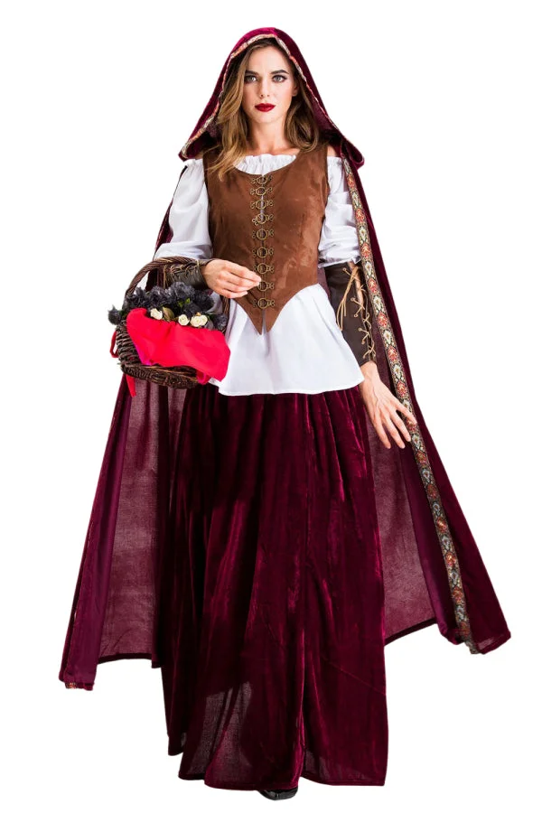 Deluxe Adult Halloween Little Red Riding Hood Costume-elleschic