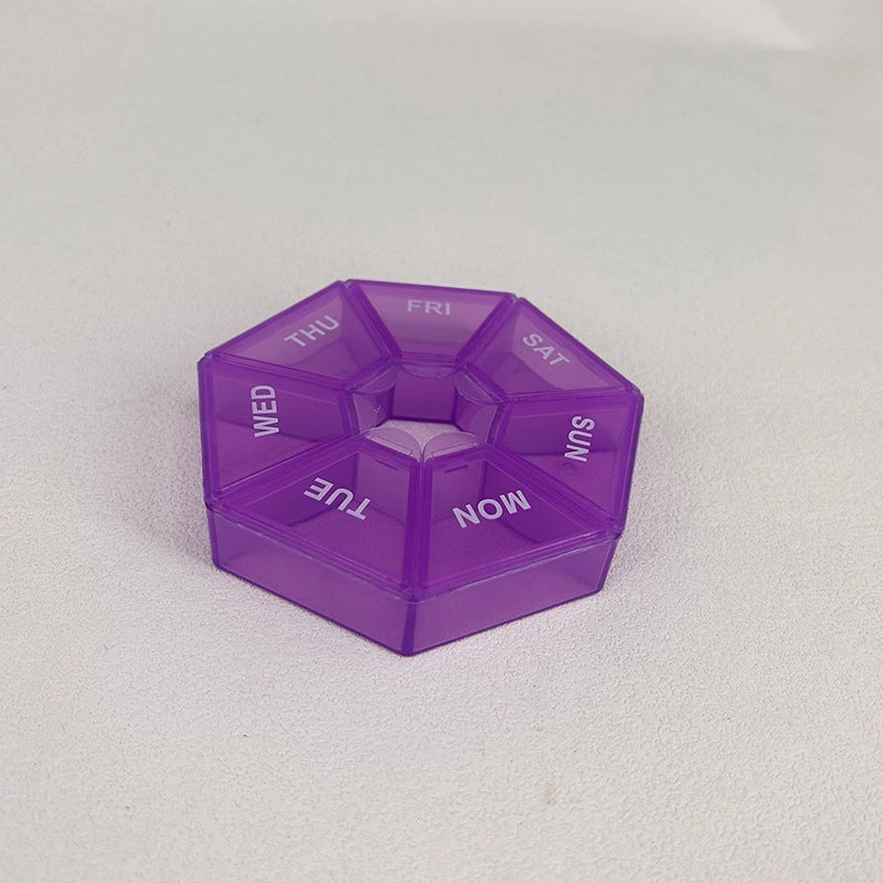 7-corner Medicine Box For One Week Round 7-grid Portable Small Medicine Box For One Week Mini 7-day Portable Medicine Jewelry Box