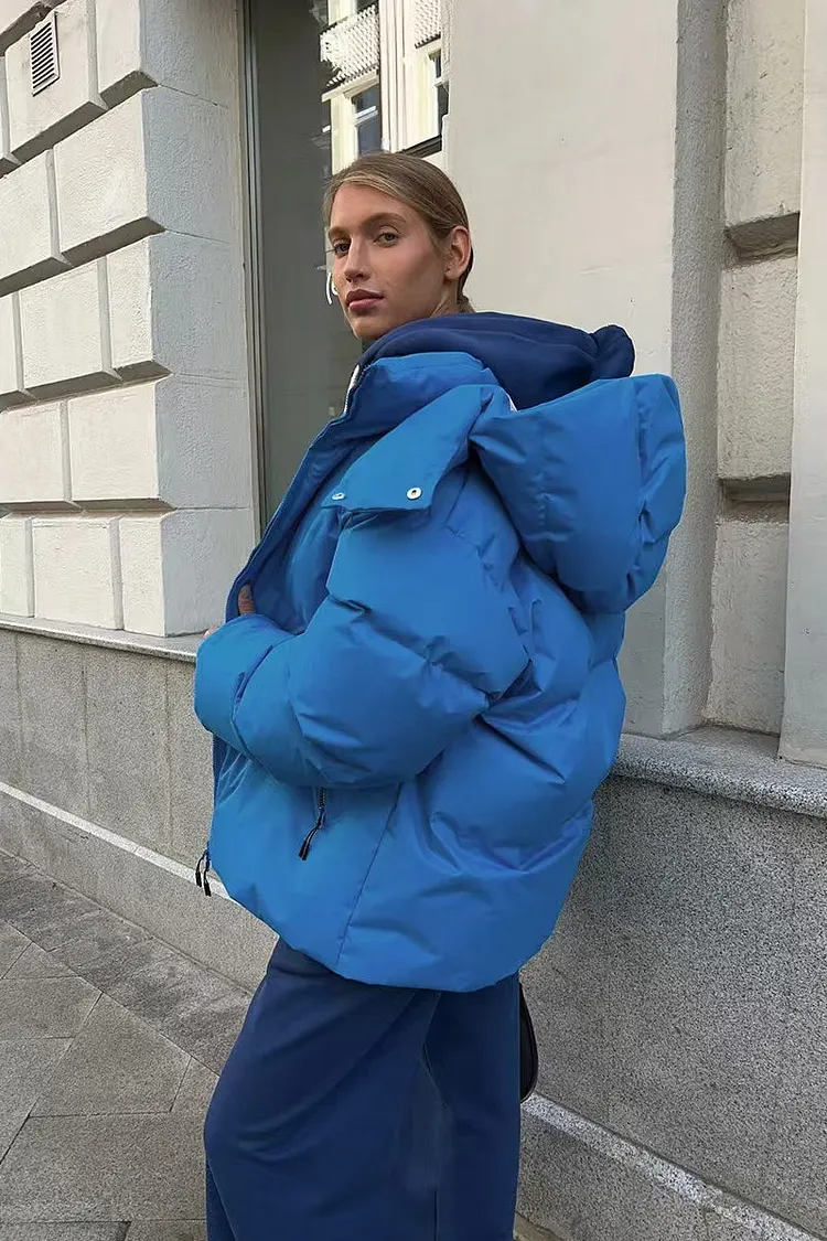 Heavy Duty Zipped Hooded Puffer Jacket