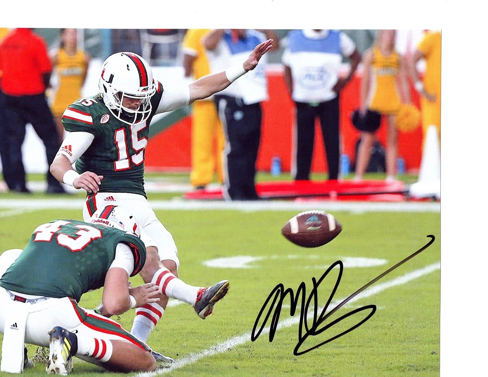 Michael Badgley Miami Hurricanes Hand signed autographed 8x10 football Photo Poster painting E