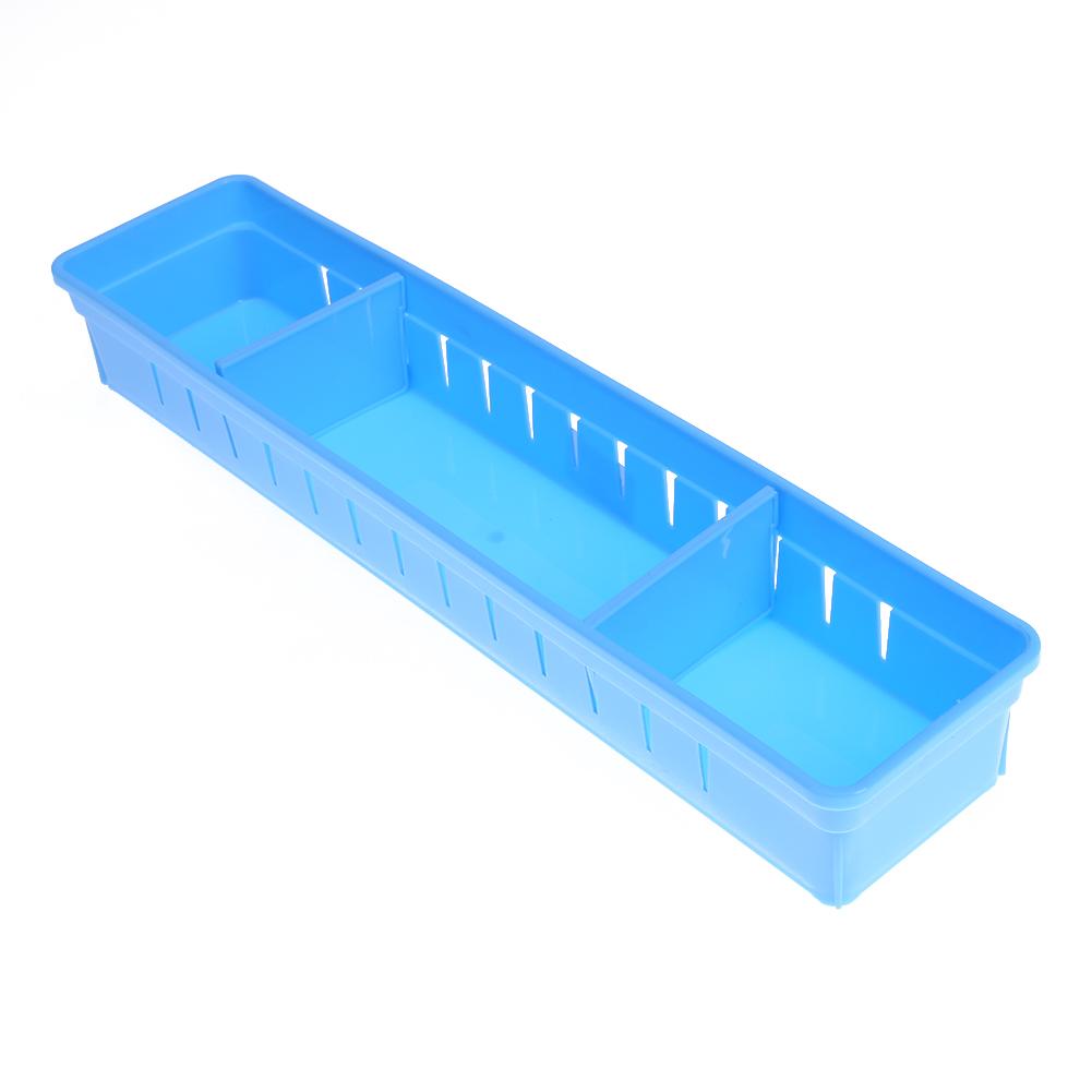 

3 Cells Plastic Sundries Divider Drawer Storage Box Home Organizer, 蓝色, 501 Original