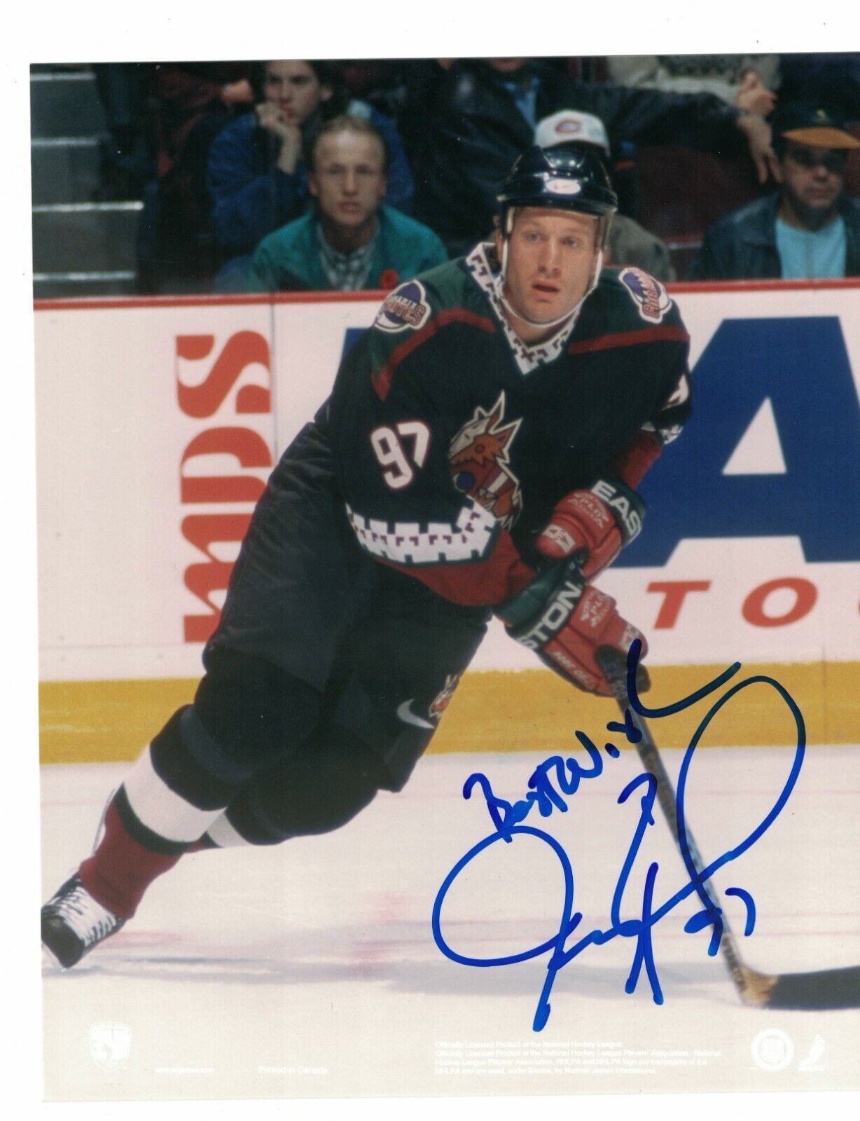 Jeremy Roenick Phoenix Coyotes Signed 8 x 10