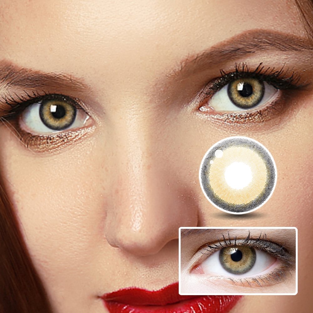 NEBULALENS Fragrant Honey Brown Yearly Prescription Colored Contact Lenses NEBULALENS
